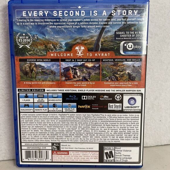 Far Cry Farcry 4 Limited Edition‎ Sony PS4 PlayStation 4 Video Game - Picture 5 of 5